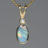 Natural Australian Boulder Opal and Diamond 18k Gold Pendant Code -GPA137