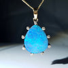 Natural opal deep blue sea 18k gold pendant