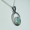 Natural Australian Opal  Silver Pendant