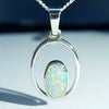 Natural Australian Opal  Silver Pendant
