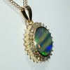 Beautiful  Natural  Australian Boulder  Opal  and Diamond 18K Gold Pendant