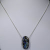 Natural Australian Boulder Opal Pendant with Silver Chain