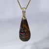Natural opal matrix 1ok gold pendant