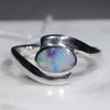 Natural Australian Opal Silver Ring - Size 7.5
