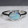 Natural Australian Opal Silver Ring - Size 7.75