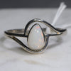 Natural Australian White Opal Silver Ring - Size 10