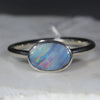 Natural Australian Opal Silver Ring - Size 11.5