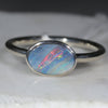 Natural Australian Opal Silver Ring - Size 11.5