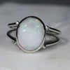 Natural Australian White Opal Silver Ring - Size  5