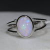 Natural Australian Opal Silver Ring - Size 6.25