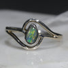 Natural Australian Opal Silver Ring - Size 5.5
