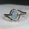Natural Australian Opal Silver Ring - Size 6