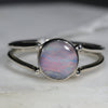 Natural Australian Opal Silver Ring - Size 8.5