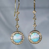 natural Australian Boulder OpalGold and Diamond Drop Earrings