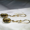 Natural Australian Boulder Opal and Diamond 18k Gold Earrings (9 x 9mm) Code GE108