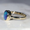 Natural Australian Opal and Diamond Gold Ring  Size 8