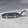 Natural Australian Opal  and Sapphire Silver Pendant with Silver Chain