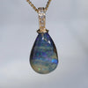 Natural opal twilight 10k gold pendant