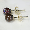 Natural Australian 6mm Boulder Opal Matrix Gold Earring Studs
