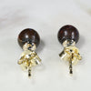 Natural Australian 6mm Boulder Opal Matrix Gold Earring Studs