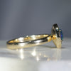 Natural Australian Black Opal and Diamond Gold Ring -Size 6.5