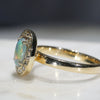 Natural Australian Opal and Diamond Gold Ring - Size 7