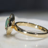 Natural Australian Opal and Diamond Gold Ring - Size 7