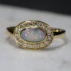  Boulder Opal Gold Ring with Diamonds