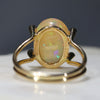 Natural Australian Crystal  Opal and Diamond 18k Gold Ring - Size 7.5