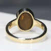 Natural Australian Boulder Opal with Amazing pattern  Gold Ring - Size 7.5