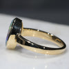 Natural Australian Boulder Opal with Amazing pattern  Gold Ring - Size 7.5