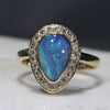 Boulder Opal diamond gold ring 