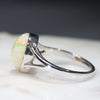 Natural Australian Boulder Opal 18k White Gold Ring - Ring Size 7 Code -GR02006