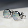 Natural Australian Boulder Opal  Silver  Stud Earring