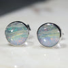 Natural Australian Boulder Opal  Silver  Stud Earring