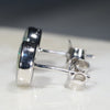 Natural Australian Boulder Opal  Silver  Stud Earring