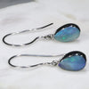 Natural Solid Australian Boulder Opal  Silver  Earring
