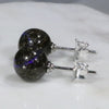 Natural Australian  Boulder Opal Silver Stud Earring