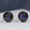 Natural Australian  Boulder Opal Silver Stud Earring