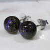 Natural Australian  Boulder Opal Silver Stud Earring