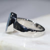 Australian Solid Boulder Opal Silver Ring - Size 6.5