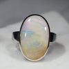 Large Australian Solid Boulder Opal Silver Ring - Size 9
