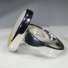 Large Australian Solid Boulder Opal Silver Ring - Size 9