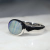 Australian Solid Boulder Opal Silver Ring - Size 9.5