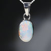 Natural Australian Boulder Opal  Silver Pendant with Silver Chain