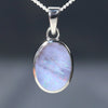 Natural Australian Boulder Opal  Silver Pendant with Silver Chain