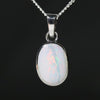 Natural opal snowy silver pendant