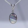 natural opal storm silver pendant