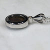 Natural Australian Boulder Opal and Diamond Silver Pendant with Silver Chain