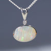 Natural opal waterfall silver pendant